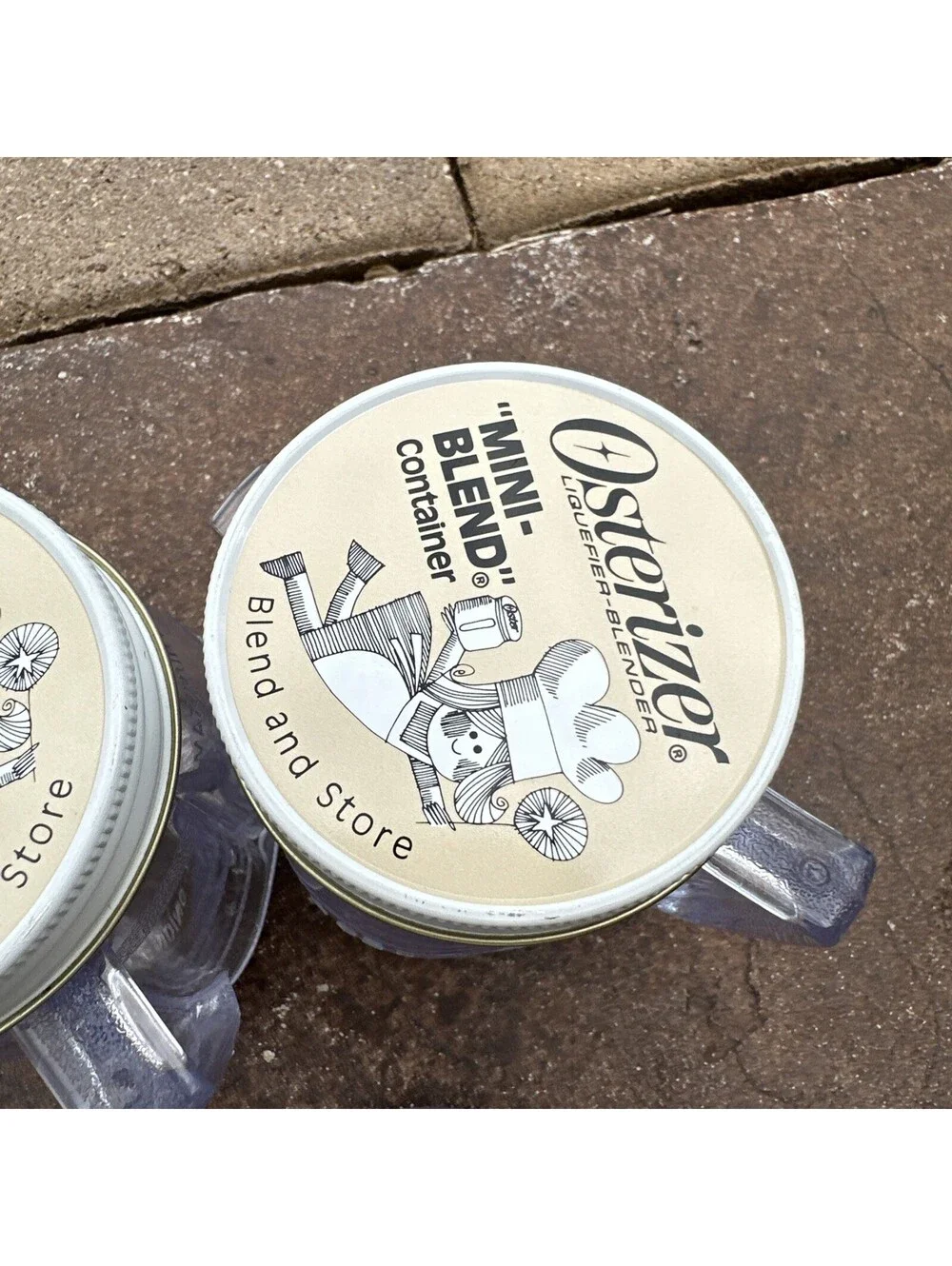 Vintage Osterizer Mini Blend and Store Containers 8 Ounces LOT OF 3